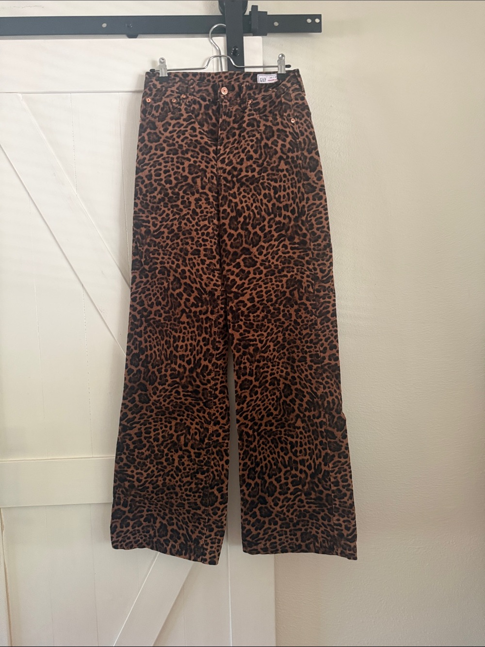 GAP High-Rise wide leg Style Leopard Print Pants in Brown and Black 4/27